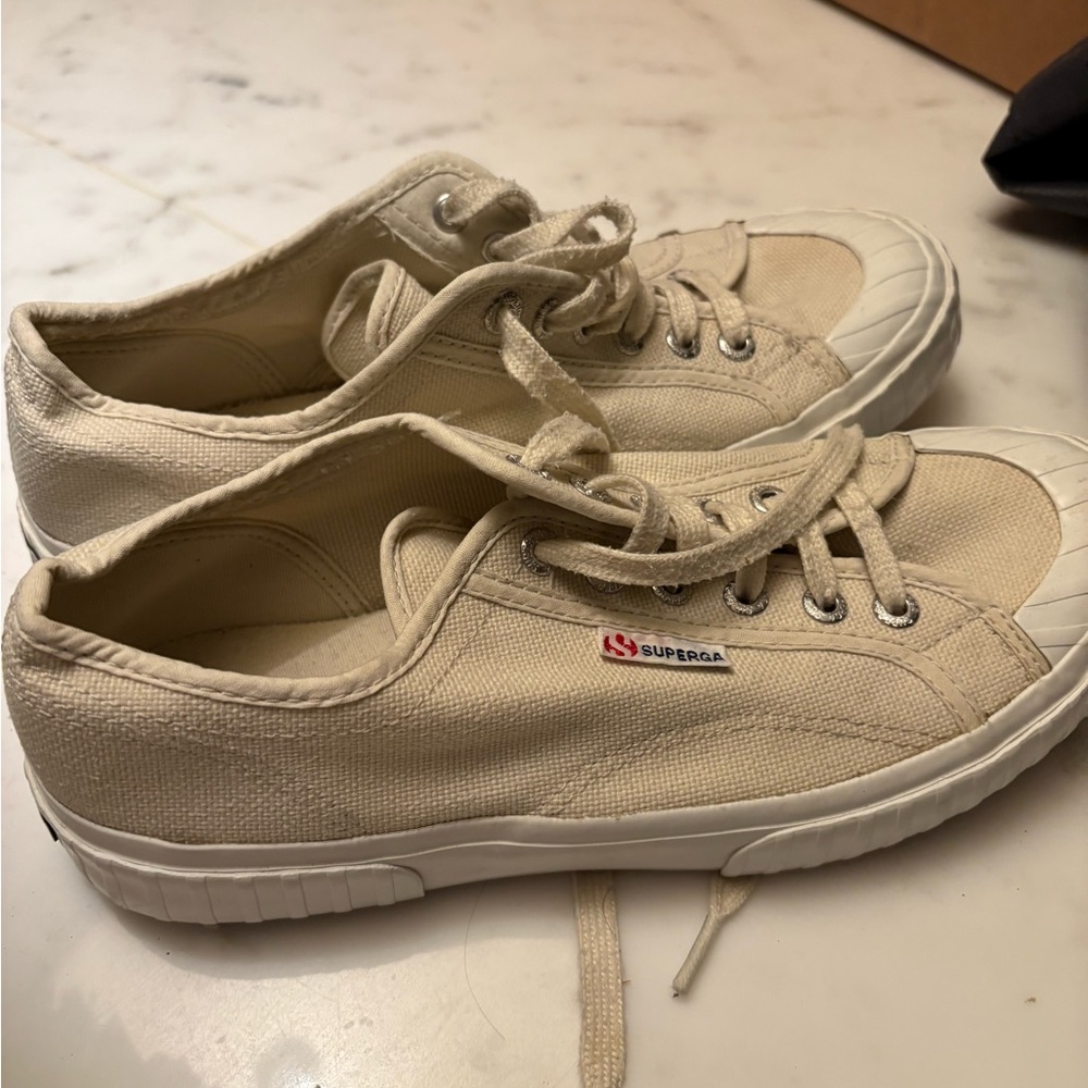 Superga Beige Canvas Sneakers